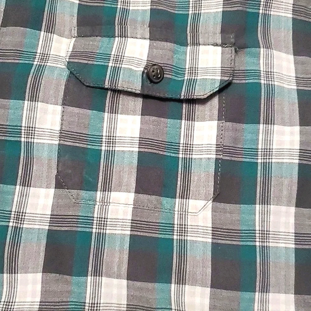 Lee Dungarees Green Plaid Short Sleeve Button Down Shirt Western Festival 2XL